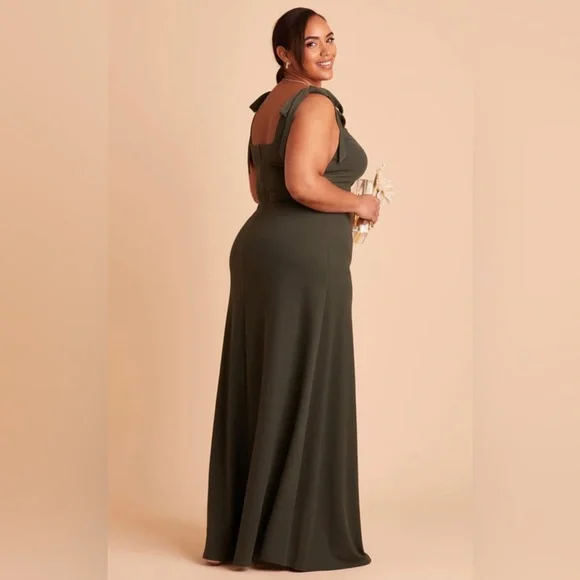 Crepe Olive Green convertible dress - Picture 3 of 4